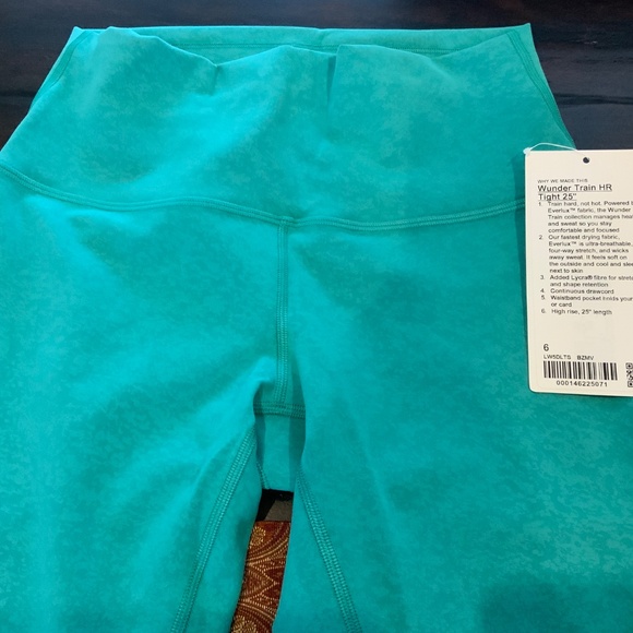 Lululemon Wunder Train HR Tight 25”  Blaze Maldives Green, size 6, NWT, msrp$118 - Picture 2 of 5